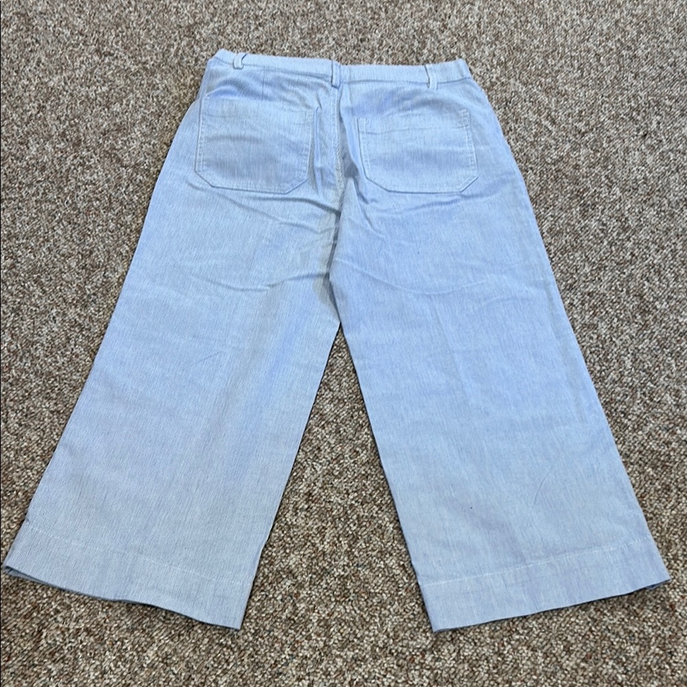 J. Crew Factory Ella High Rise Wide Leg Blue Cropped Pants - Picture 7 of 7